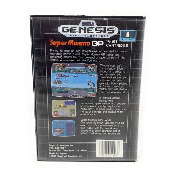 Super Monaco Gp Sega Genesis Video Game In Box with Manual - Picture 3 of 3